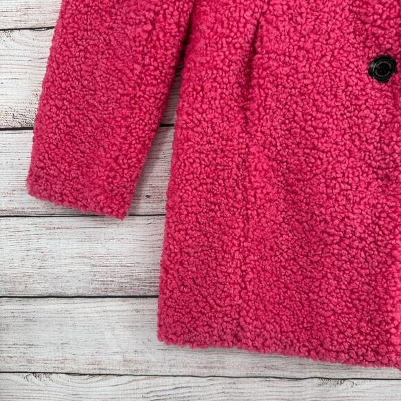 Sam Edelman Faux Fur Curly Oversized Collar Coat Women's Medium Pink NEW $180 - Picture 5 of 16